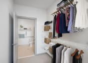 Thumbnail 6 of 14 - closet and bathroom at Waxpool Apartments