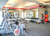 Thumbnail 22 of 33 - a gym with a bunch of exercise equipment in it