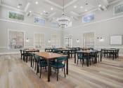 Thumbnail 16 of 25 - a large dining room with tables and chairs and windows