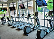 Thumbnail 7 of 19 - a row of cardio exercise machines in a gym
