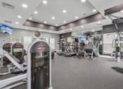 Thumbnail 29 of 47 - fitness center with free weight and cardio equipment