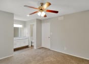 Thumbnail 63 of 77 - the spacious living room with ceiling fan in a new home