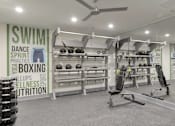 Thumbnail 4 of 30 - A gym with a sign that says
