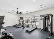 Thumbnail 24 of 26 - A spacious apartment community gym with a variety of exercise equipment.