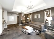 Thumbnail 21 of 34 - a living room with a couch and a coffee table