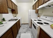 Thumbnail 15 of 39 - Contemporary Kitchen at Renova of Brunswick Apartments, Brunswick, 44212