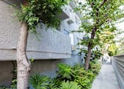 Thumbnail 14 of 15 - Sideyard of Vinton Apartments with view of balconies.
