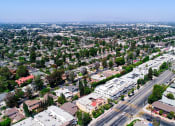 Thumbnail 23 of 23 - Aerial drone picture of the building looking out at the San Fernando Valley.