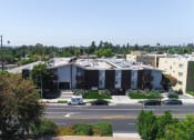 Thumbnail 21 of 22 - Drone view of the front of Cedar Glen Apartments off Coldwater Canyon.