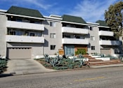 Thumbnail 12 of 14 - Front view of Rose North Apartments and balconies.