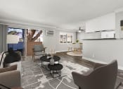 Thumbnail 3 of 24 - Hardwood floored living room with view of dining area.