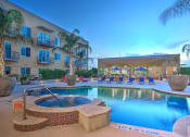 Thumbnail 4 of 35 - Sunset Pool view at The Mosaic on Broadway, San Antonio, TX, 78215