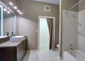 Thumbnail 27 of 35 - Upscale apartment Bathroom with Garden tub and shower and spacious walk in closet at The Mosaic on Broadway, San Antonio, 78215