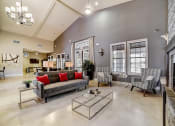 Thumbnail 16 of 42 - a living room with gray walls and a fireplace