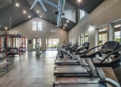 Thumbnail 15 of 28 - an image of a gym with cardio equipment and windows