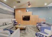Thumbnail 21 of 50 - a living room with couches and chairs and a television