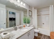 Thumbnail 10 of 44 - a bathroom with a sink and a toilet and a shower