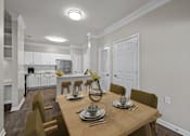 Thumbnail 15 of 52 - a dining room and kitchen with a wooden table and chairs