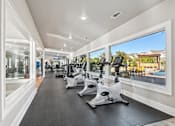 Thumbnail 54 of 70 - A gym with treadmills and exercise bikes.