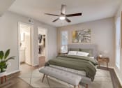 Thumbnail 7 of 11 - create a room with a bed and a ceiling fan