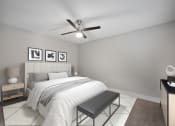 Thumbnail 6 of 41 - rendering of a bedroom with a bed and a ceiling fan