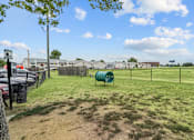 Thumbnail 17 of 18 - a fenced in dog park with agility courses and agility ropes