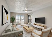 Thumbnail 1 of 21 - a living room with a couch and a tv