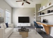 Thumbnail 4 of 24 - a living room with a couch and a coffee table