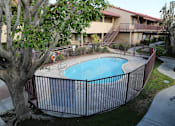 Thumbnail 22 of 37 - A small round pool surrounded by a fence.