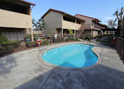 Thumbnail 12 of 37 - A small round swimming pool surrounded by a fence.