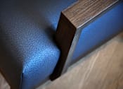 Thumbnail 30 of 94 - A close up of a wooden object with a blue fabric.