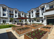 Thumbnail 5 of 90 - Apartment complex with a garden in front.