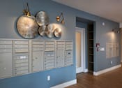 Thumbnail 6 of 61 - A wall of mailboxes in a hallway.