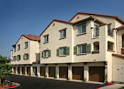 Thumbnail 11 of 117 - A row of houses with brown garage doors.
