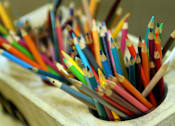 Thumbnail 41 of 126 - A cup full of colorful pencils.