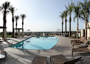 Thumbnail 108 of 126 - A large swimming pool surrounded by palm trees and lounge chairs.