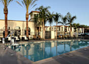 Thumbnail 59 of 126 - A pool surrounded by palm trees and chairs.
