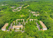 Thumbnail 43 of 44 - a birds eye view of a neighborhood with houses and trees  at Cumberland Crossing, Rhode Island