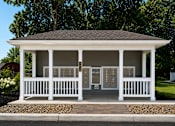 Thumbnail 15 of 42 - A mailbox area with roof and white railing.
