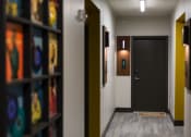 Thumbnail 39 of 52 - hallway with record albums on wall at Pinnex, Indianapolis, Indiana