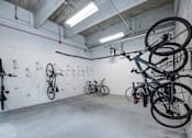 Thumbnail 11 of 43 - Room full of Bicycles hanging on the wall at 747 Apartments, Indiana, 46202