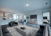 Thumbnail 3 of 43 - Modern Living Room at 747 Apartments, Indianapolis