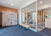 Thumbnail 11 of 100 - Hallway with a Bench at Edge 35 Apartments, Indianapolis, IN, 46203