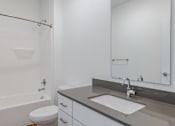 Thumbnail 51 of 100 - White Bathroom at Edge 35 Apartments, Indianapolis, IN, 46203