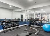 Thumbnail 36 of 61 - free weights in fitness center at The Greyson, Hilliard, OH, 43026