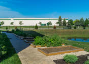 Thumbnail 8 of 61 - raised gardens beds next to pond at The Greyson, Ohio, 43026