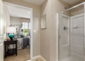Thumbnail 46 of 61 - shower with view of bedroom at The Greyson, Hilliard, 43026
