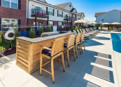 Thumbnail 7 of 64 - bar with chairs next to pool at Overland Park, Ohio, 43147