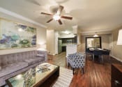 Thumbnail 6 of 38 - living room with ceiling fans at River Pointe, Conroe, Texas