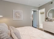 Thumbnail 10 of 46 - Bedroom with dresser and mirror at Springhill Apartments, Overland Park, KS, 66213